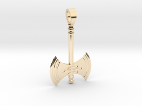 Minoan Double axe [pendant] in 14k Gold Plated Brass