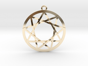 The Council of 9 Pendant 1" in 14k Gold Plated Brass