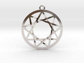 The Council of 9 Pendant 1" in Rhodium Plated Brass