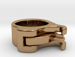 Uncapped Ring in Polished Brass (Interlocking Parts)