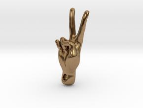 peace sign in Natural Brass