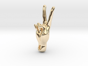 peace sign in 14k Gold Plated Brass