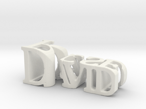 3dWordFlip: David/Rose in White Natural Versatile Plastic
