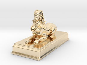 Sphinx Statue 10cm in 14k Gold Plated Brass