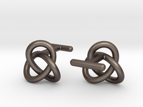 Escher Knot Cufflinks in Polished Bronzed Silver Steel