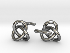 Escher Knot Cufflinks in Polished Silver