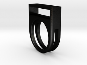Pop Top Ring in Matte Black Steel