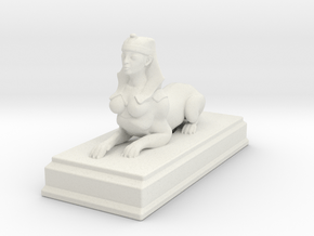 Sphinx Statue 5cm in White Natural Versatile Plastic