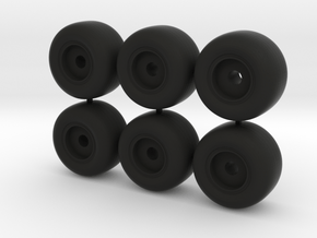 18mm d wide plain wheels in Black Natural Versatile Plastic