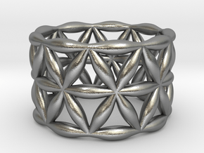 Flower of Life Ring in Natural Silver: 5.5 / 50.25