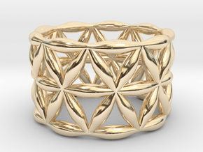 Flower of Life Ring in 14k Gold Plated Brass: 5.5 / 50.25