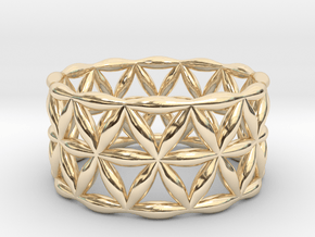 Flower of Life Ring in 14k Gold Plated Brass: 11.5 / 65.25