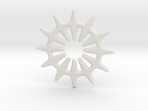 12 pointed star for pendants & earrings in White Natural Versatile Plastic