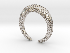 DRAGON Structura, Bracelet. Strong, Bold. in Rhodium Plated Brass: Small