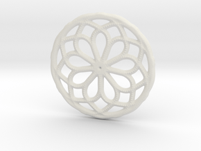 Mandala shape with dots in White Natural Versatile Plastic