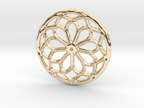 Mandala shape with dots in 14K Yellow Gold