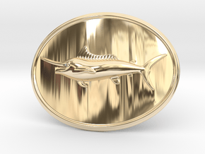Marlin Belt Buckle in 14k Gold Plated Brass