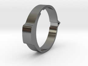Theta - Protractor Ring: Pointer in Polished Silver