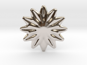 Flower shape for earrings or pendant in Rhodium Plated Brass