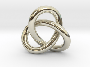 Robust Large Trefoil Knot Pendant in 14k White Gold