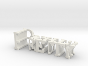 3dWordFlip: Pretty/Lights in White Natural Versatile Plastic