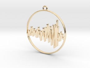 Gravitational Wave GW150914 in 14k Gold Plated Brass