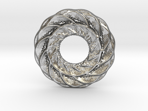 Complex mandala pendant in Natural Silver
