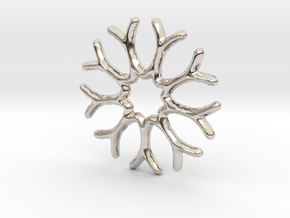 Simple snowflake in Rhodium Plated Brass