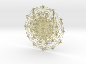 E7 (3_21 Polytope) Projected to 2D E6 Coxeter in 18k Gold Plated Brass