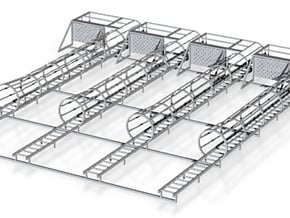 1/64 ladder cage left platform set 4 in Tan Fine Detail Plastic