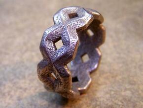 X Ring in Polished Bronzed Silver Steel