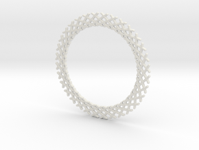 Mandala ring shape for pendants or earrings in White Natural Versatile Plastic