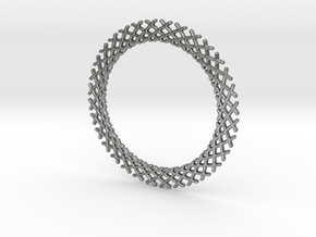 Mandala ring shape for pendants or earrings in Natural Silver