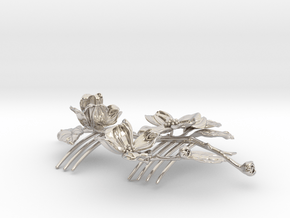 Dogwood Comb in Rhodium Plated Brass