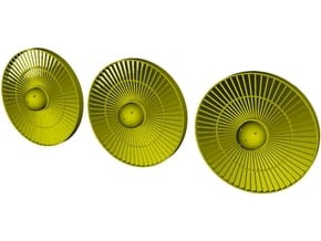 Ø26mm jet engine turbine fan A x 3 in Clear Ultra Fine Detail Plastic