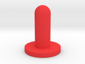 Button in Red Processed Versatile Plastic