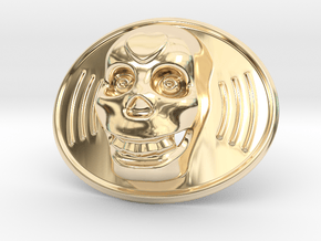Skull Mexico Belt Buckle in 14k Gold Plated Brass