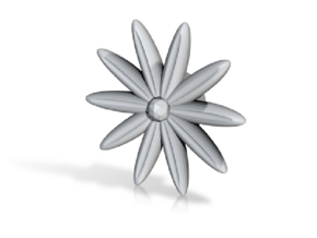 Hole Plug 0001 - flower in White Natural Versatile Plastic