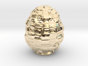 The Blockchain Egg . (75-125-175mm) in 14K Yellow Gold: Small