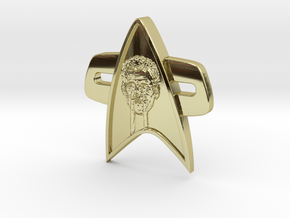 Phaser Eyes Corps Comm Badge in 18k Gold Plated Brass