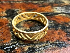 Light Angle Ring in 14k Gold Plated Brass