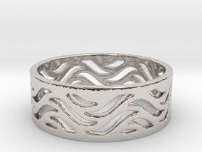 Waves of Love  in Rhodium Plated Brass