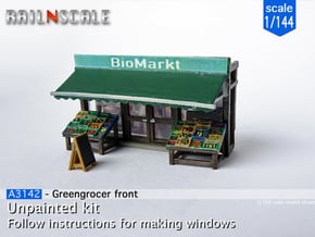 Greengrocer front (1:144) in Smooth Fine Detail Plastic