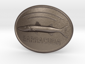 Barracuda Belt Buckle in Polished Bronzed Silver Steel