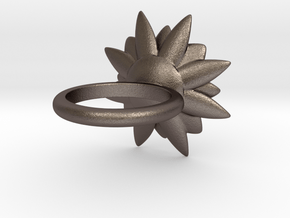Succulent Blossom in Polished Bronzed Silver Steel