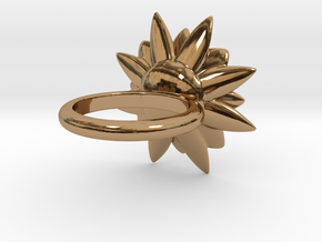 Succulent Blossom in Polished Brass