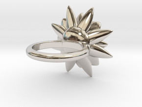 Succulent Blossom in Rhodium Plated Brass