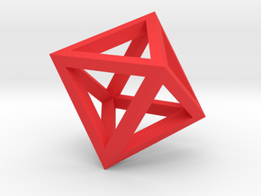 Octahedron mesh pendant in Red Processed Versatile Plastic