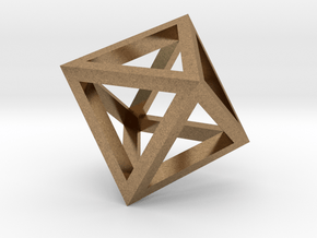 Octahedron mesh pendant in Natural Brass