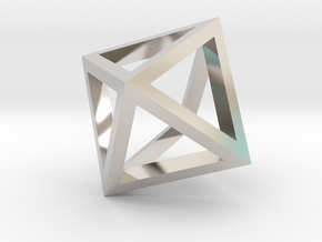 Octahedron mesh pendant in Platinum